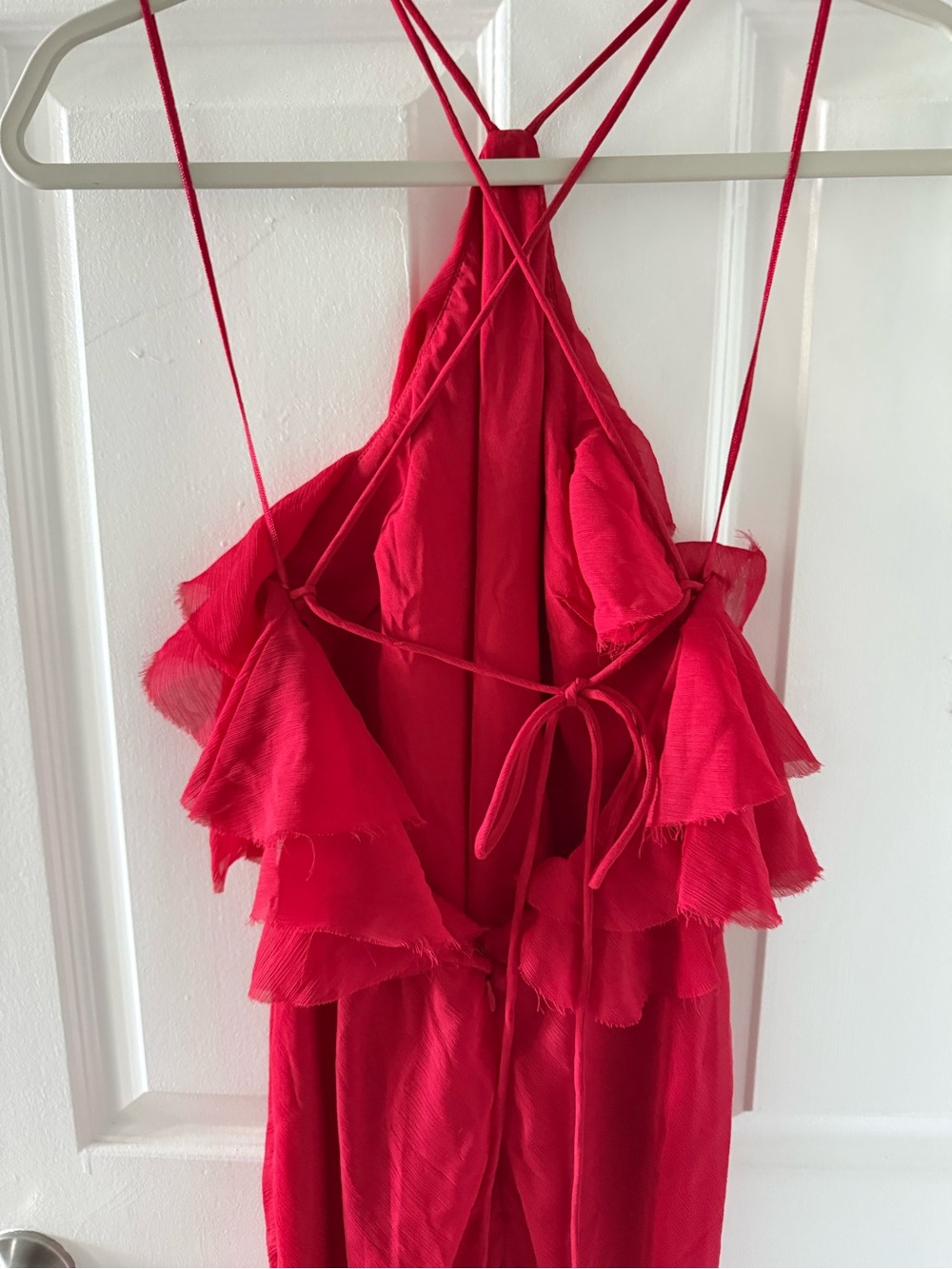 ASOS Red Ruffled Halter Maxi Dress - Picture 9 of 9